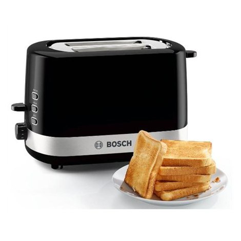 Bosch | TAT7403 | Toaster | Power 800 W | Number of slots 2 | Housing material Plastic | Black/Stainless steel - 2